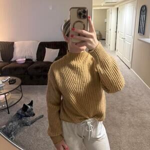 NWT - Sonoma Goods for Life Tan Ribbed Mockneck Pullover Sweater - Size Small